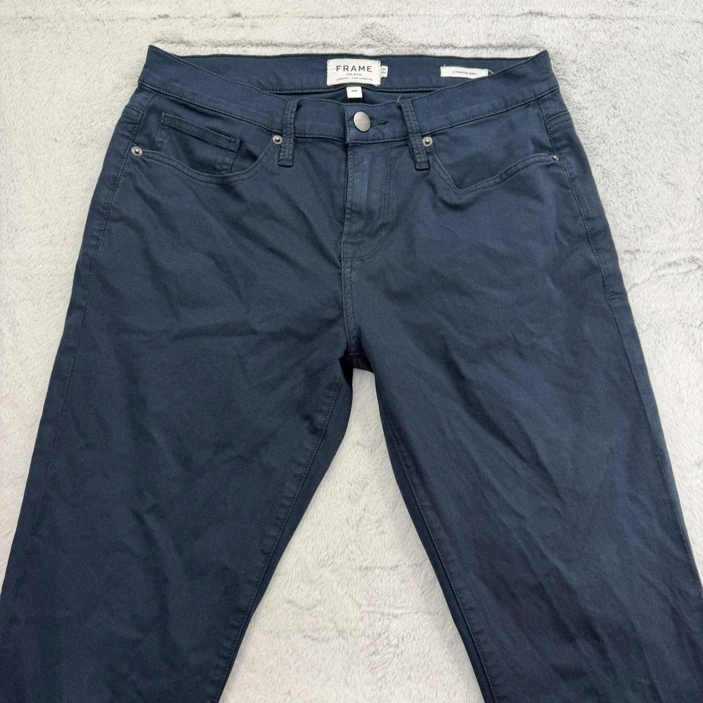 FRAME Pants Mens 30 X 30 Blue Chino Slim Flat Front L'Homme Slim Stretch LMH007